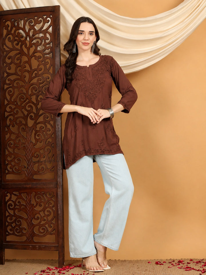 Akira Chikankari Rayon Short Kurti