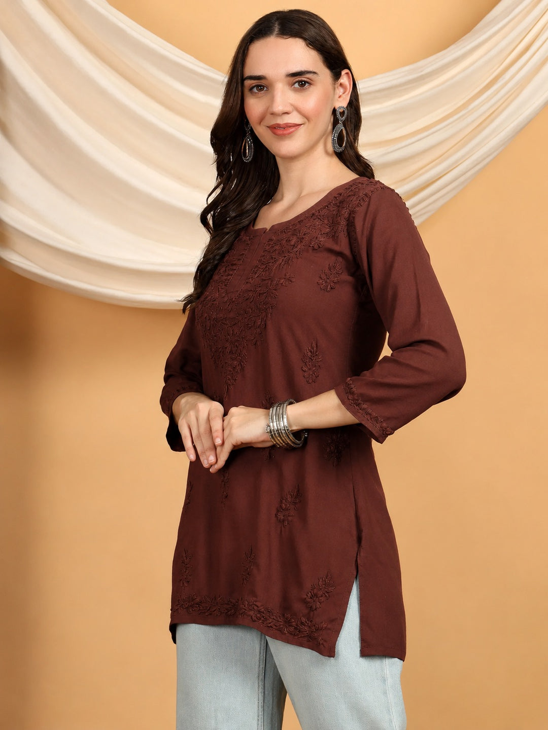 Akira Chikankari Rayon Short Kurti