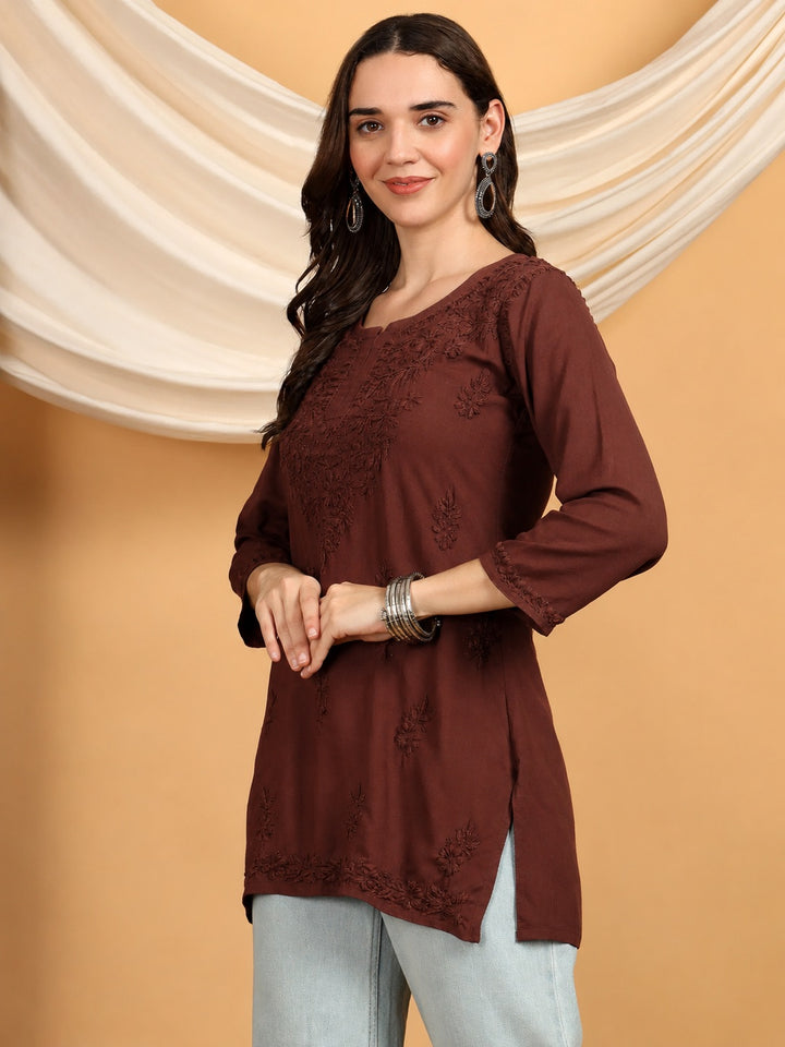 Akira Chikankari Rayon Short Kurti