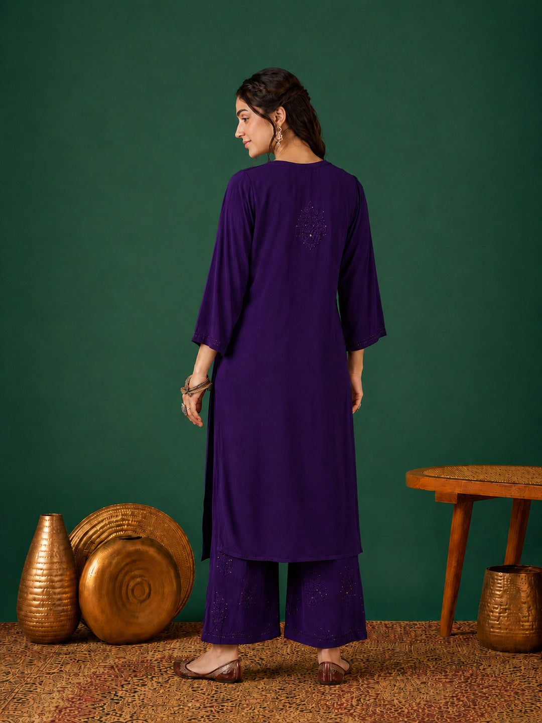 Jasmin Rayon Chikankari Mukaish Co-ord Set