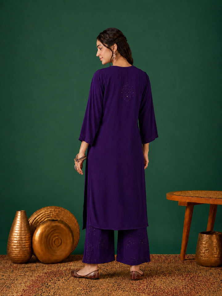 Jasmin Rayon Chikankari Mukaish Co-ord Set