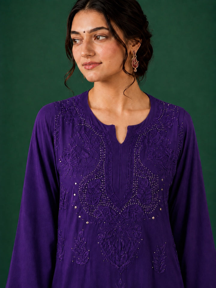 Jasmin Rayon Chikankari Mukaish Co-ord Set