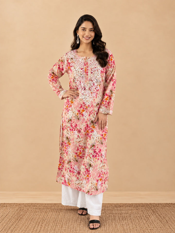 Zehra Mulmul Chikankari Straight Kurta