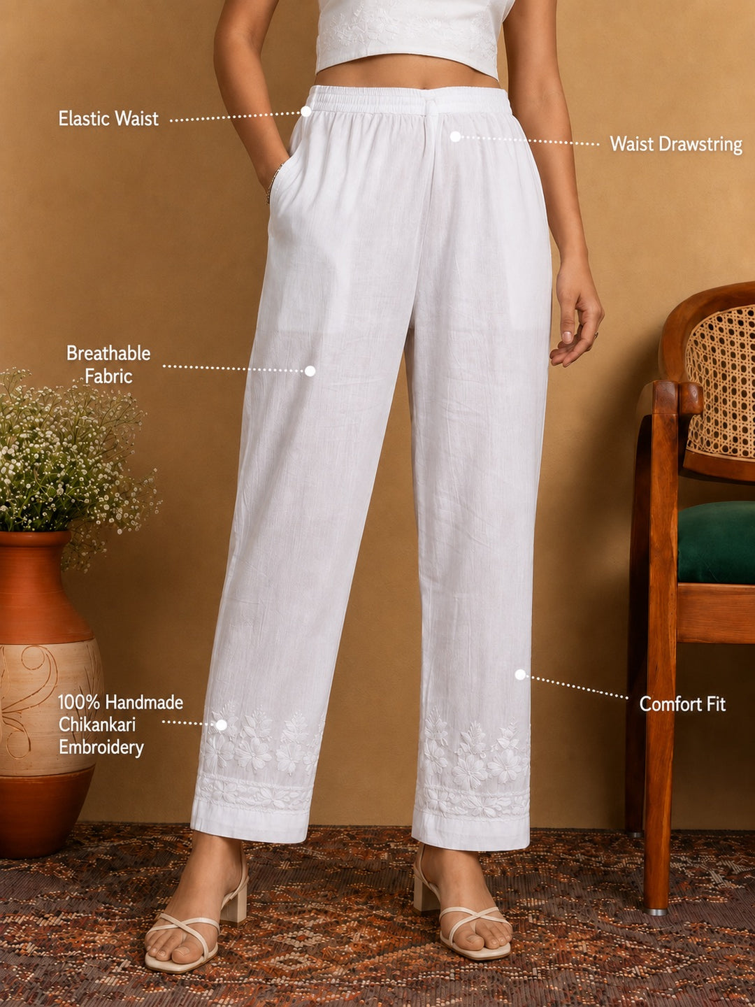 Samra Basic Cotton Straight Fit Pant