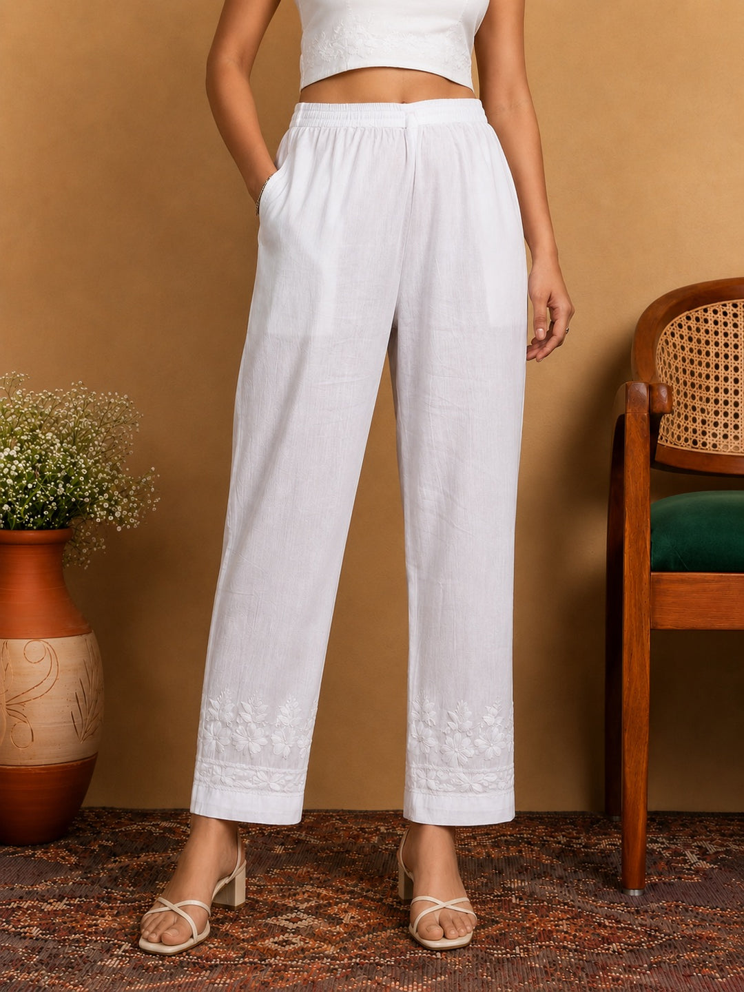 Samra Basic Cotton Straight Fit Pant