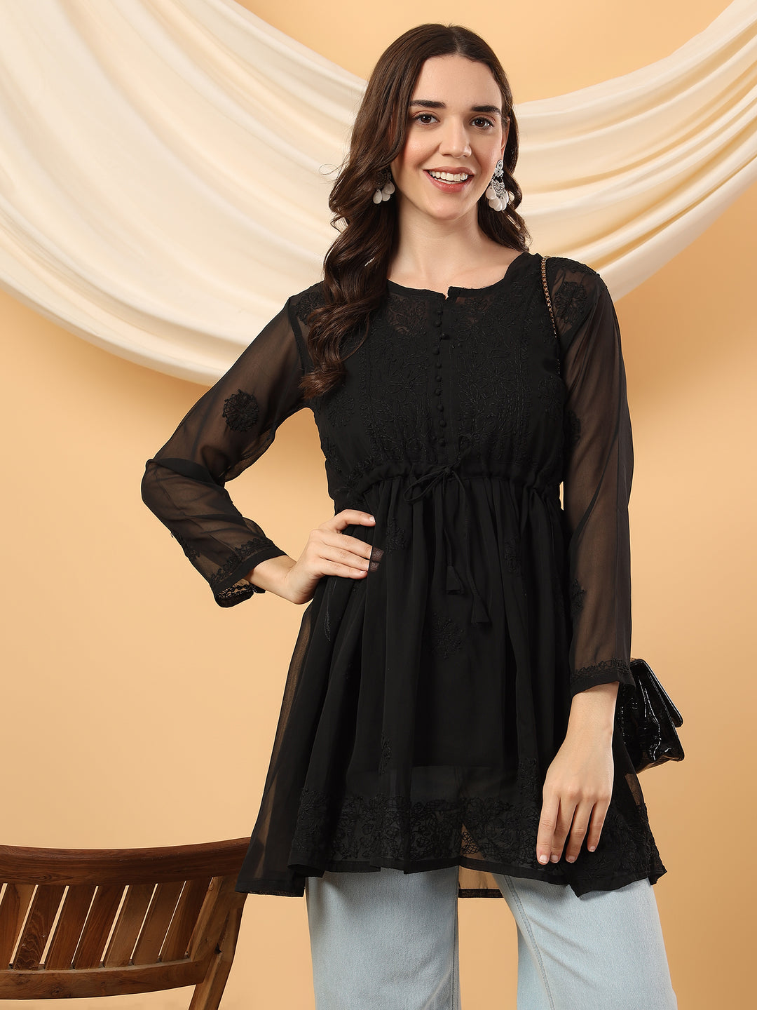 georgette peplum dress Alyce Paris 7113