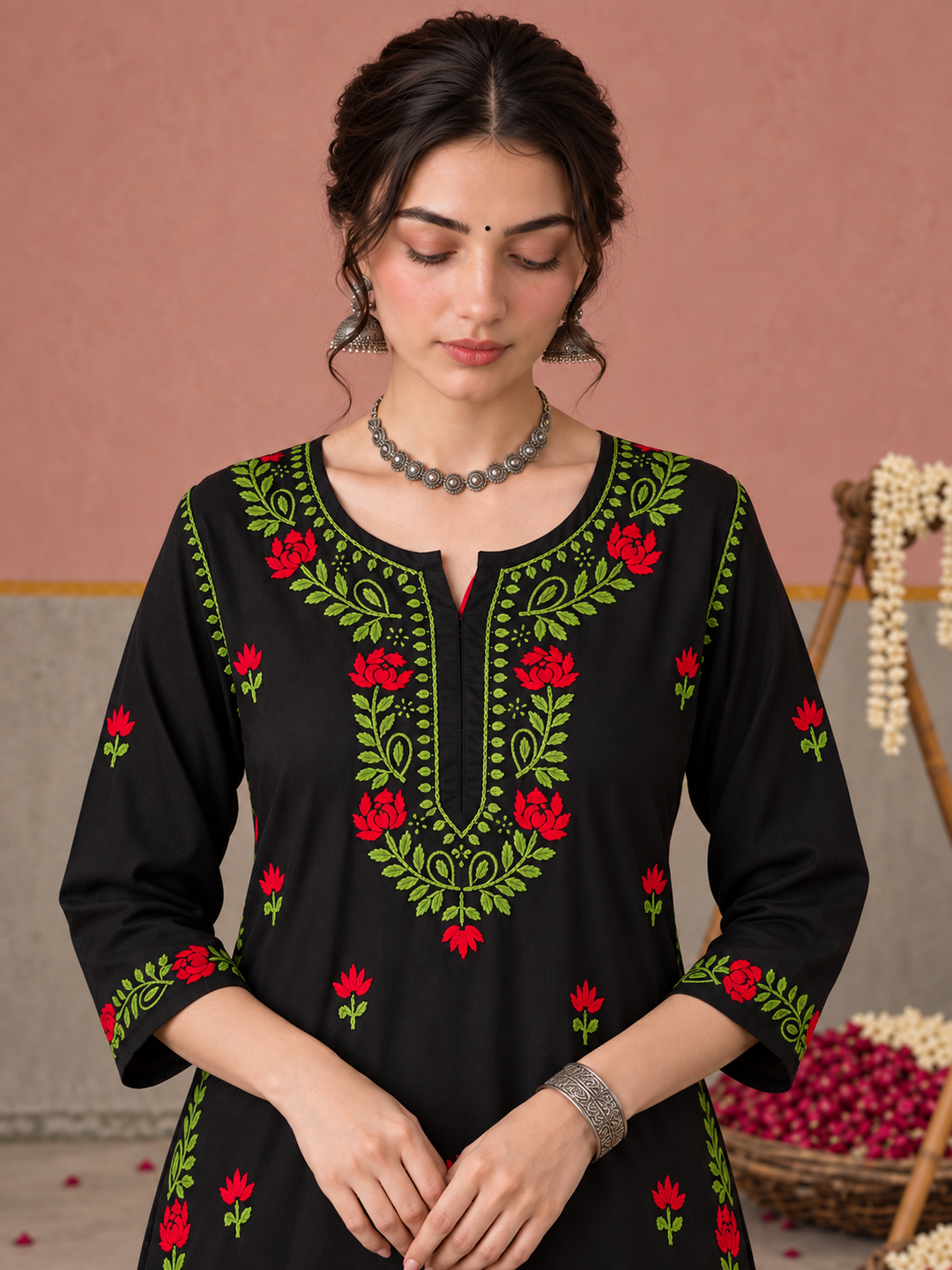 Surmai Rayon Chikankari Co-ord Set