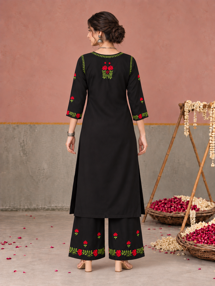Surmai Rayon Chikankari Co-ord Set