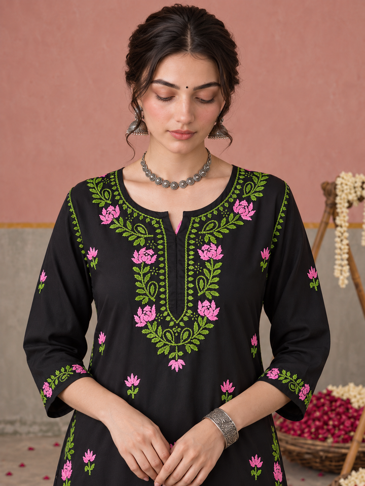 Surmai Rayon Chikankari Co-ord Set