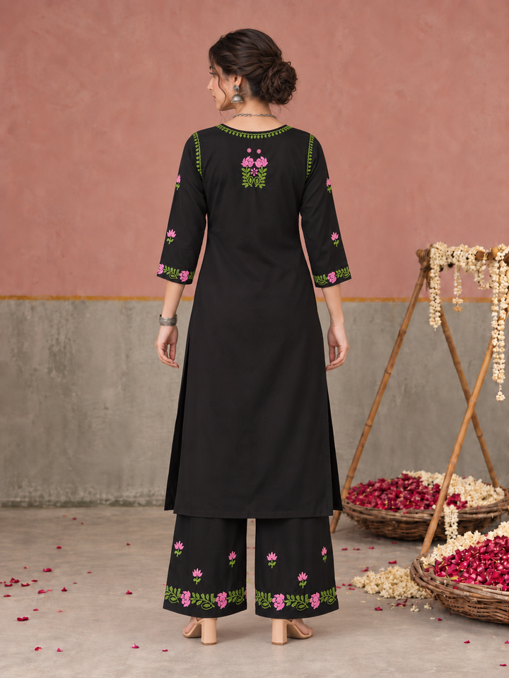 Surmai Rayon Chikankari Co-ord Set