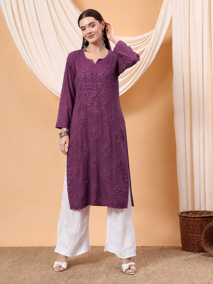 Heer Chikankari Modal Straight Kurta