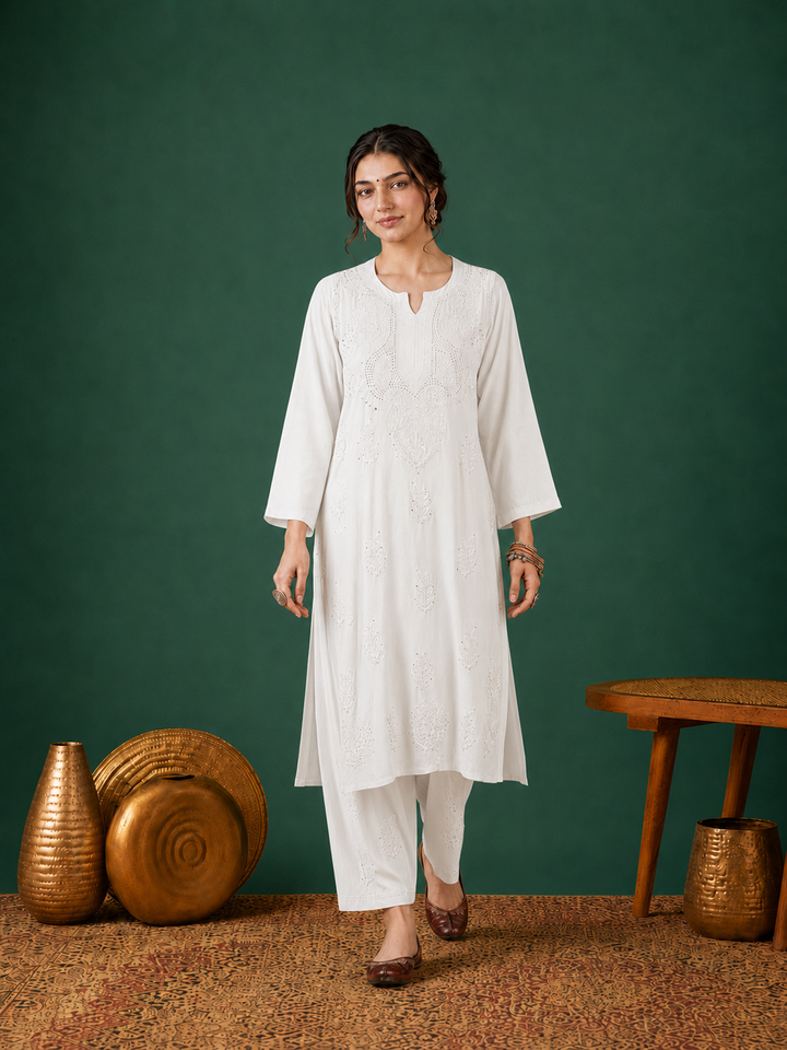 Jasmin Rayon Chikankari Mukaish Co-ord Set