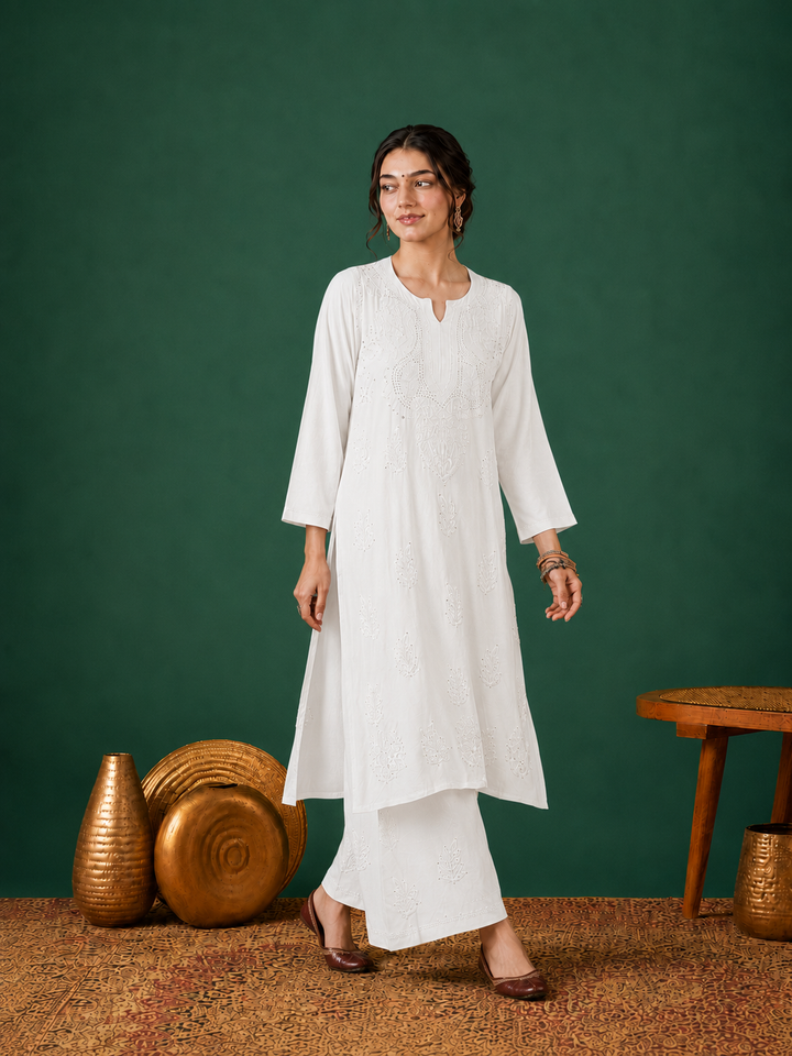Jasmin Rayon Chikankari Mukaish Co-ord Set