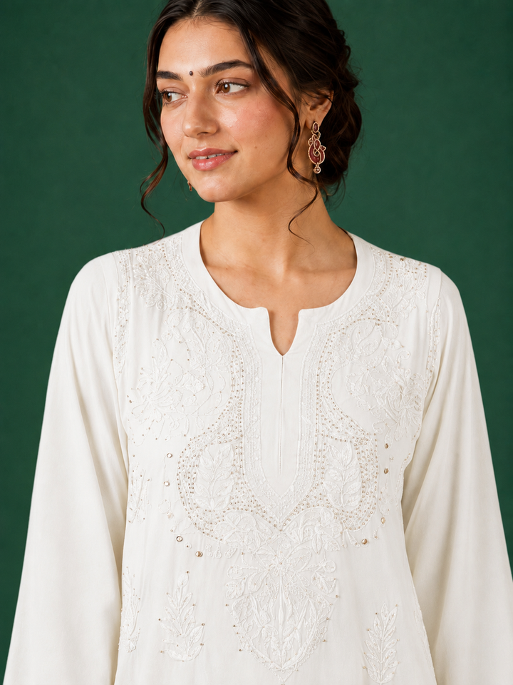 Jasmin Rayon Chikankari Mukaish Co-ord Set