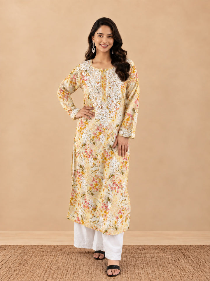 Zehra Mulmul Chikankari Straight Kurta
