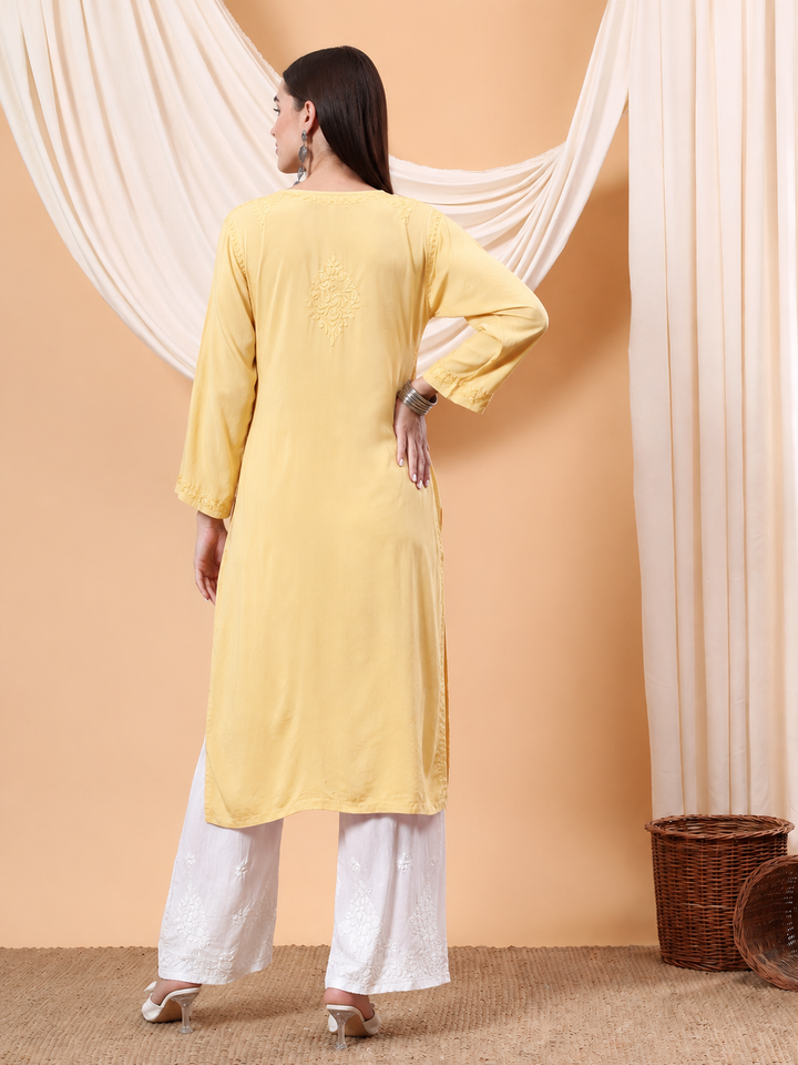 Heer Chikankari Modal Straight Kurta