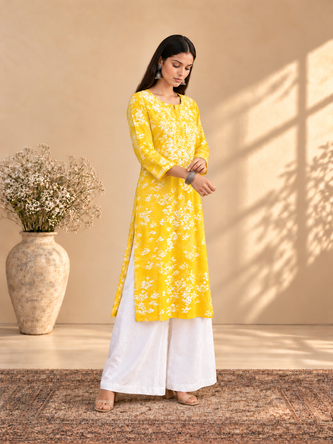 Zainab Chikankari Mulmul Straight Kurta