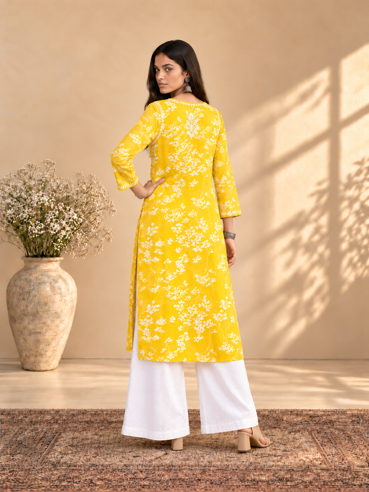 Zainab Chikankari Mulmul Straight Kurta