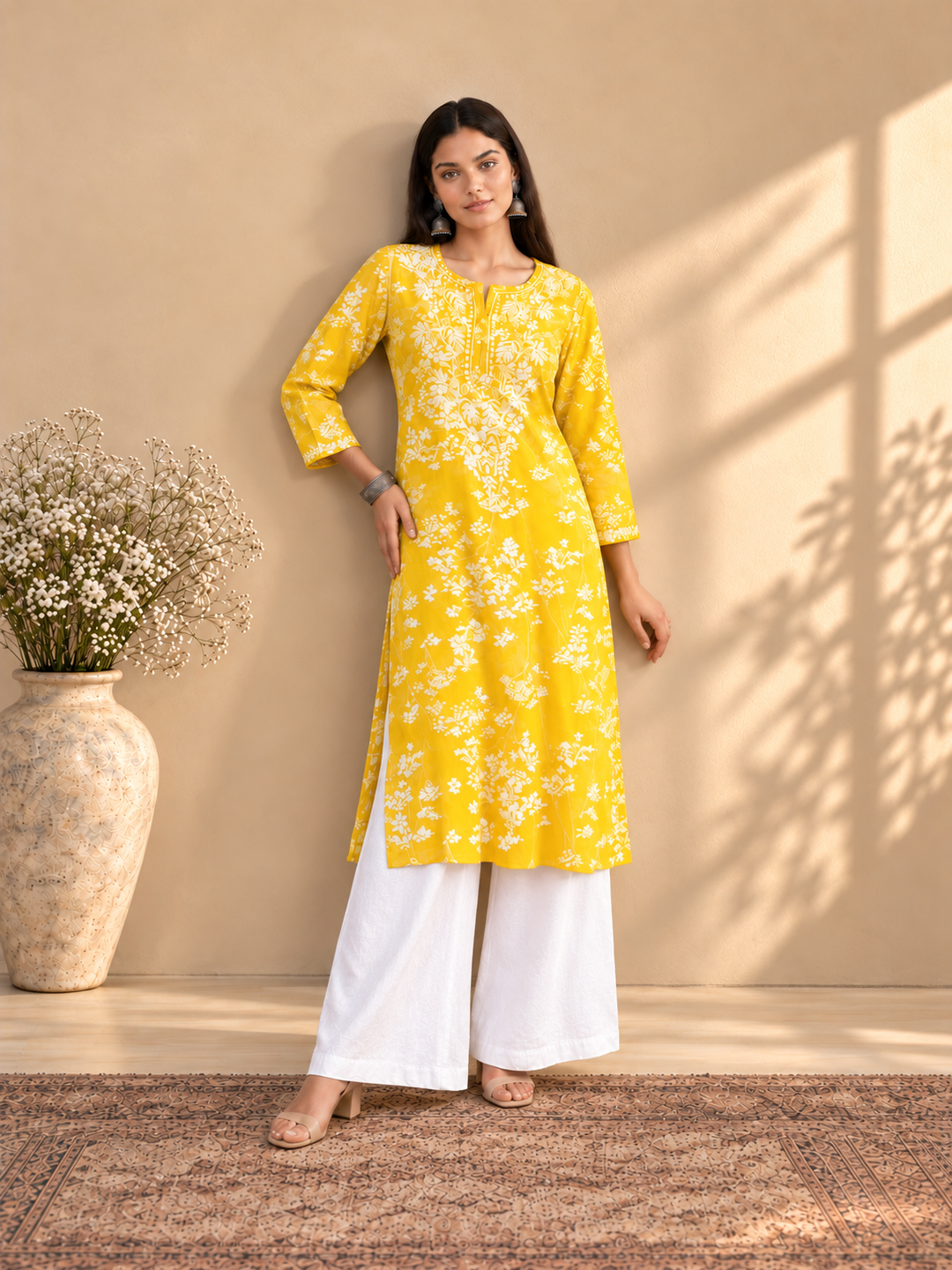 Zainab Chikankari Mulmul Straight Kurta