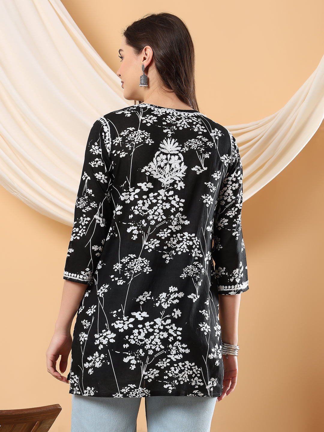 Chikankari Mulmul Short Kurti