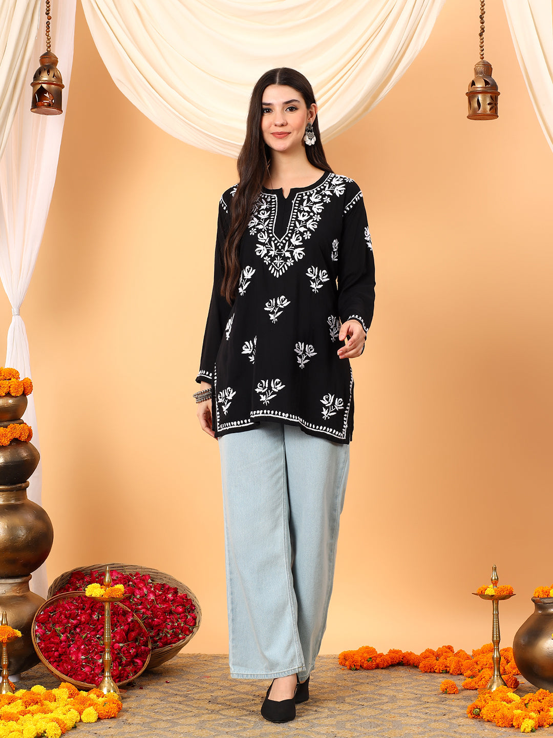 Alaya Modal Chikankari Short Kurti