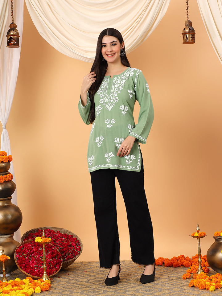 Alaya Modal Chikankari Short Kurti