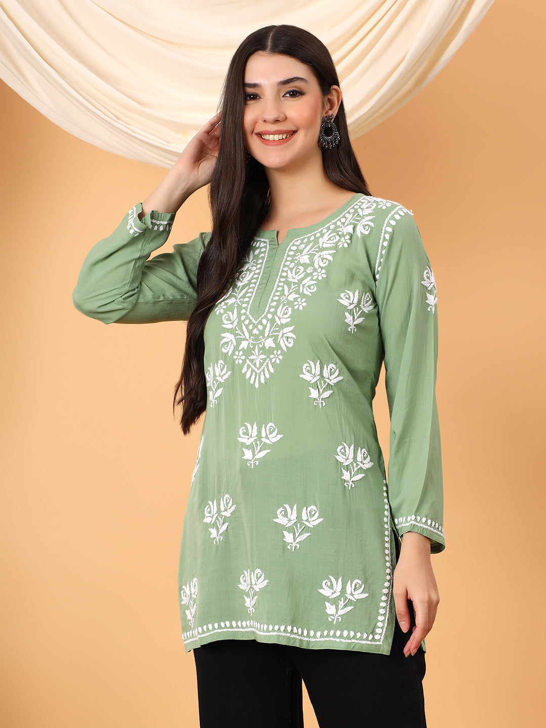 Alaya Modal Chikankari Short Kurti