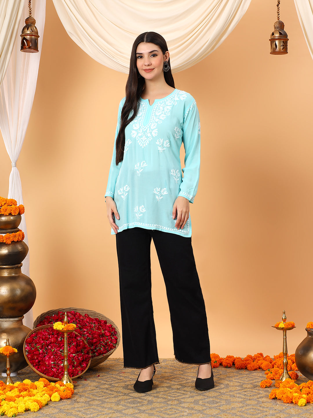 Alaya Modal Chikankari Short Kurti