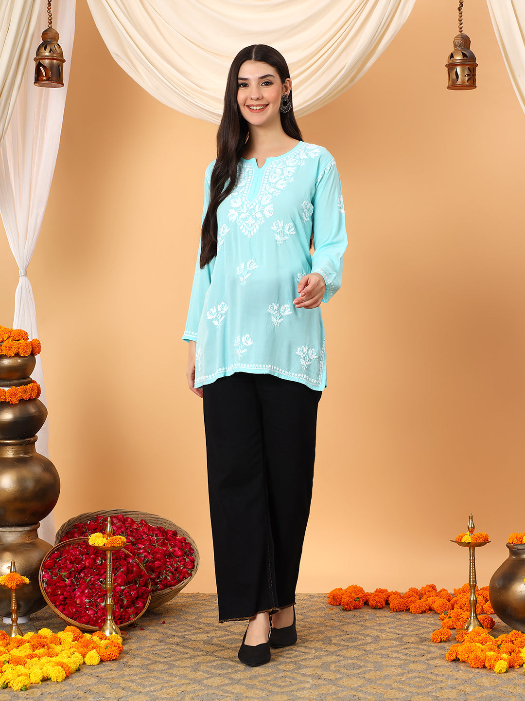 Alaya Modal Chikankari Short Kurti