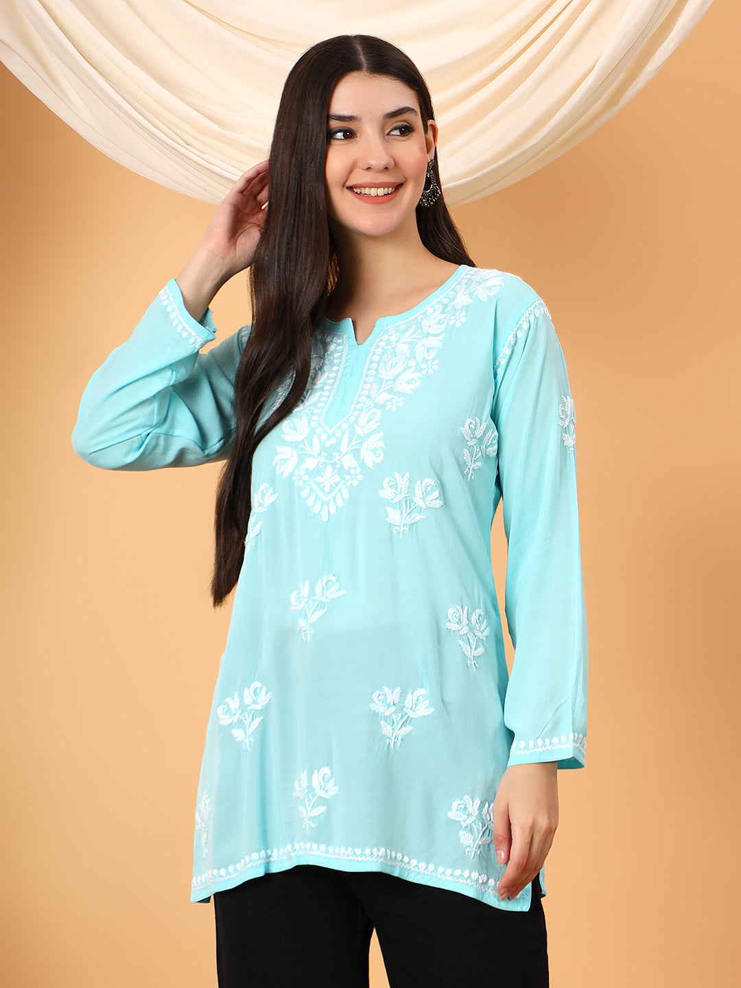 Alaya Modal Chikankari Short Kurti