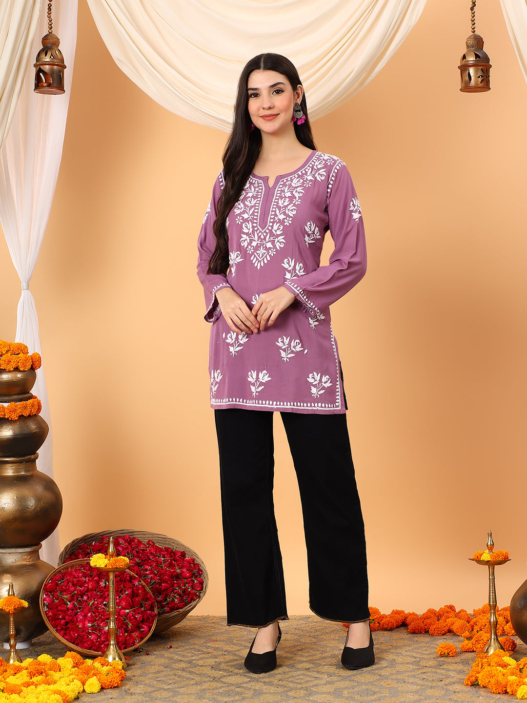 Alaya Modal Chikankari Short Kurti