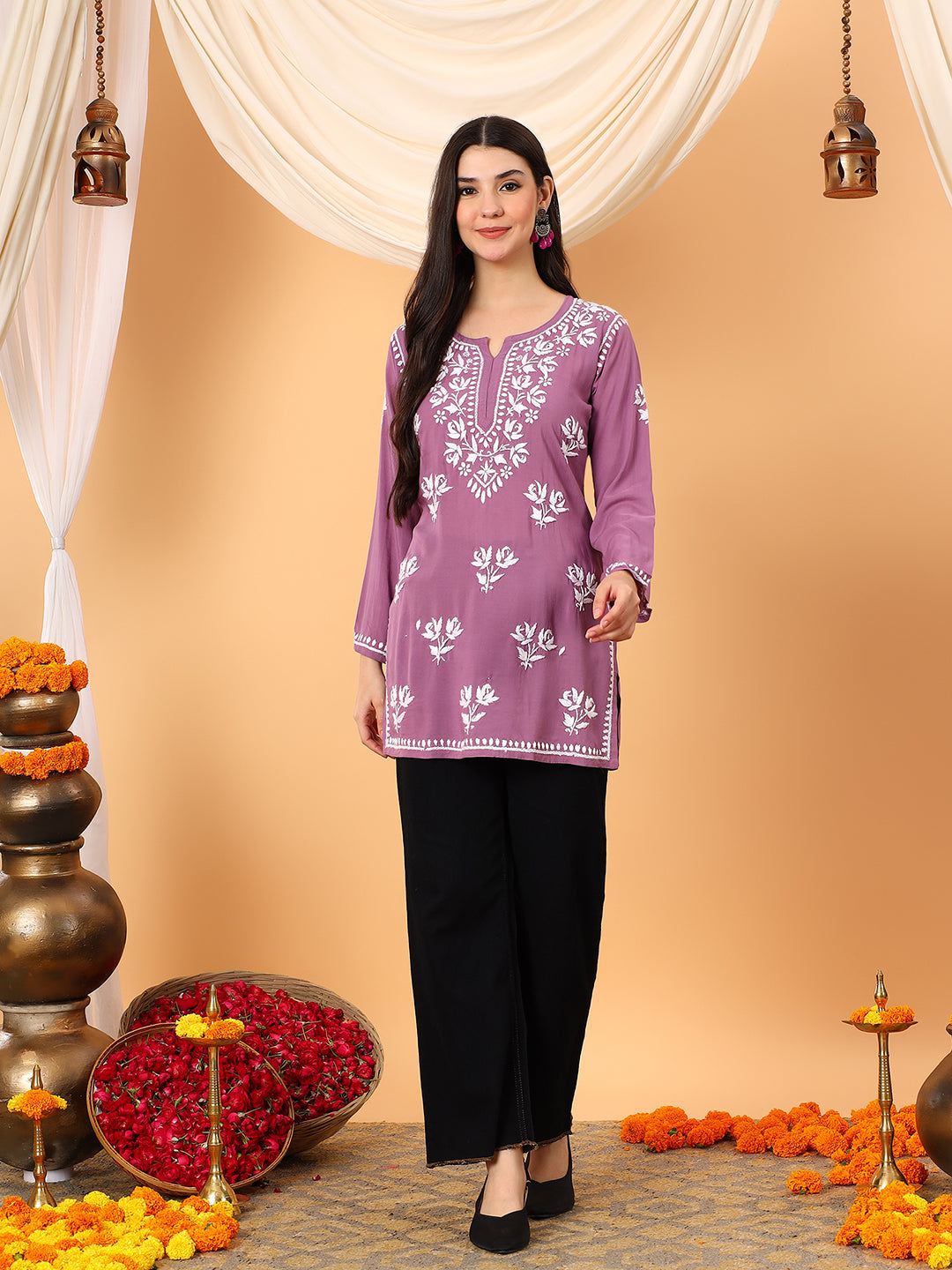 Alaya Modal Chikankari Short Kurti