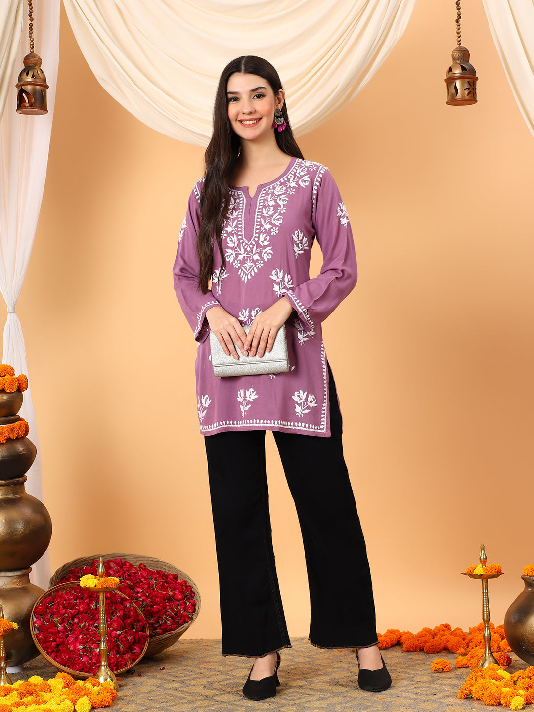 Alaya Modal Chikankari Short Kurti