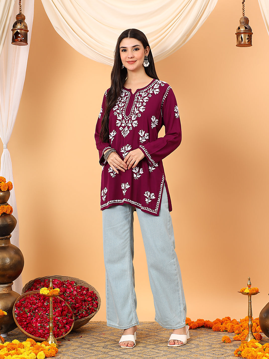 Alaya Modal Chikankari Short Kurti