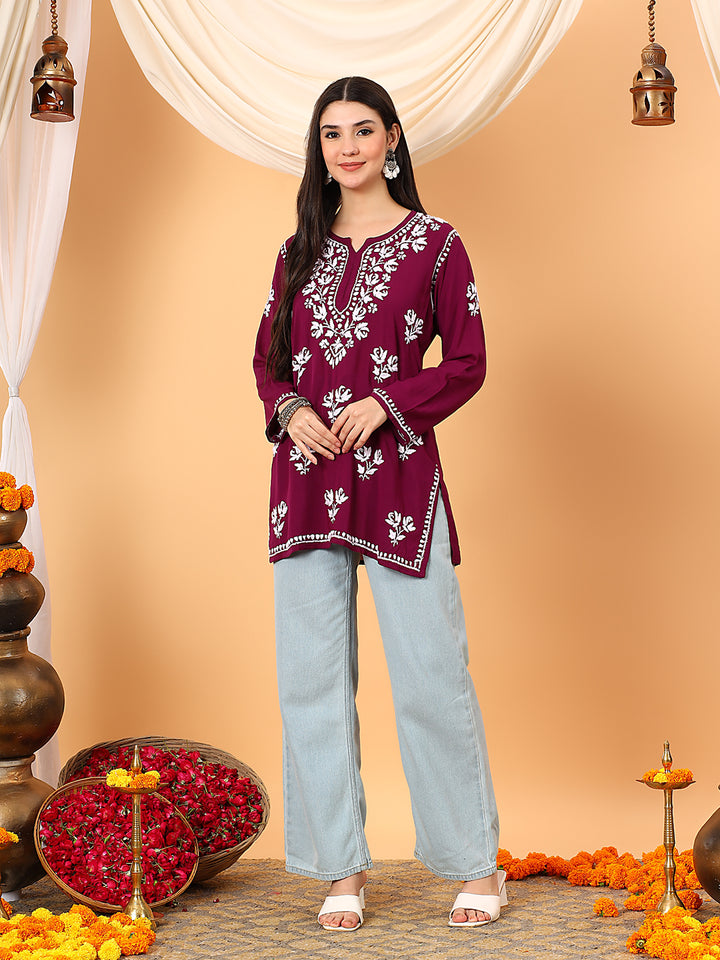 Alaya Modal Chikankari Short Kurti