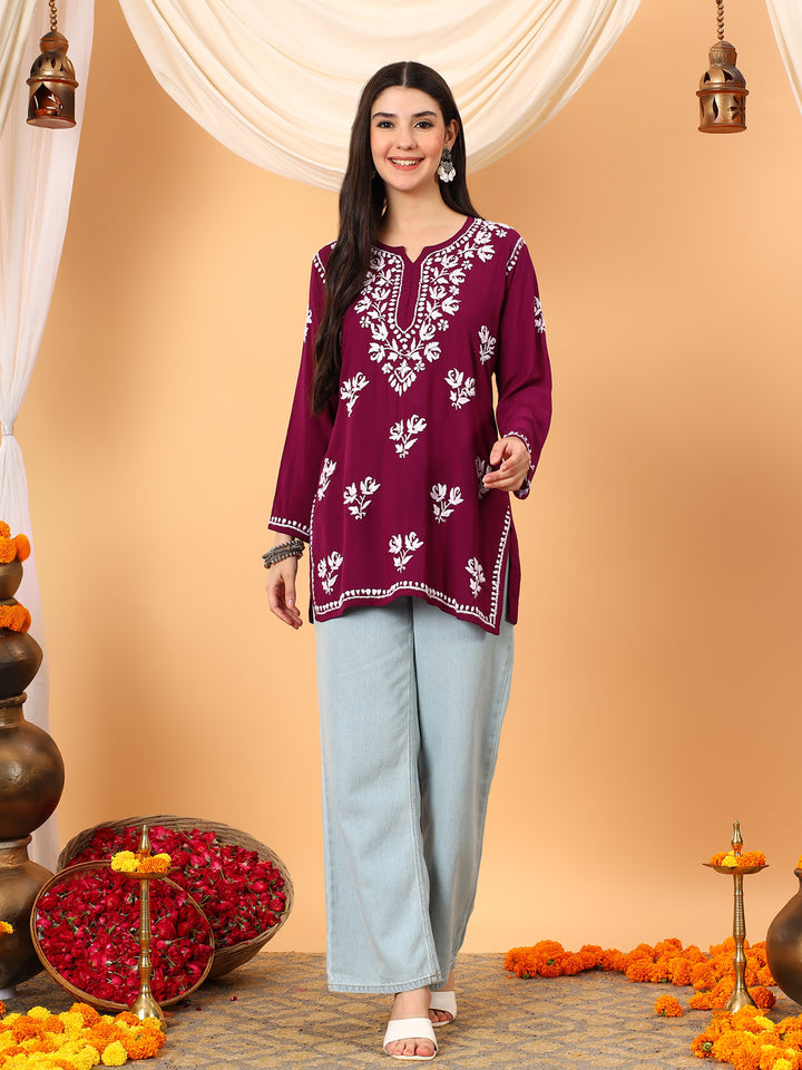 Alaya Modal Chikankari Short Kurti