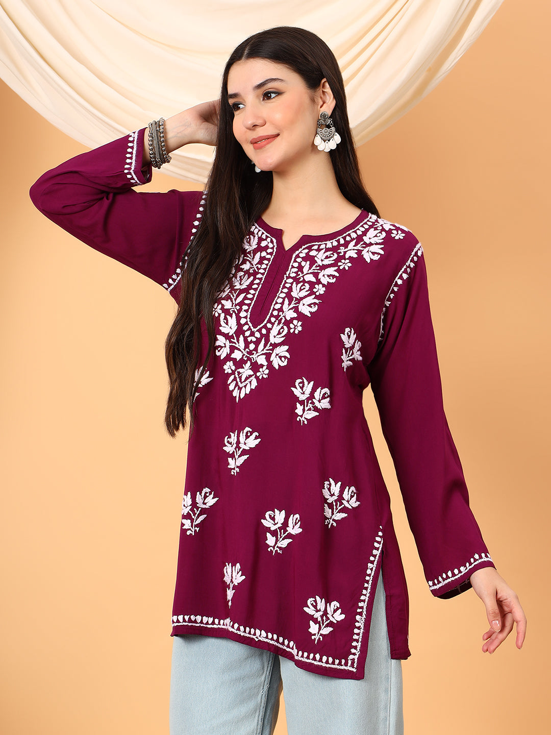 Alaya Modal Chikankari Short Kurti