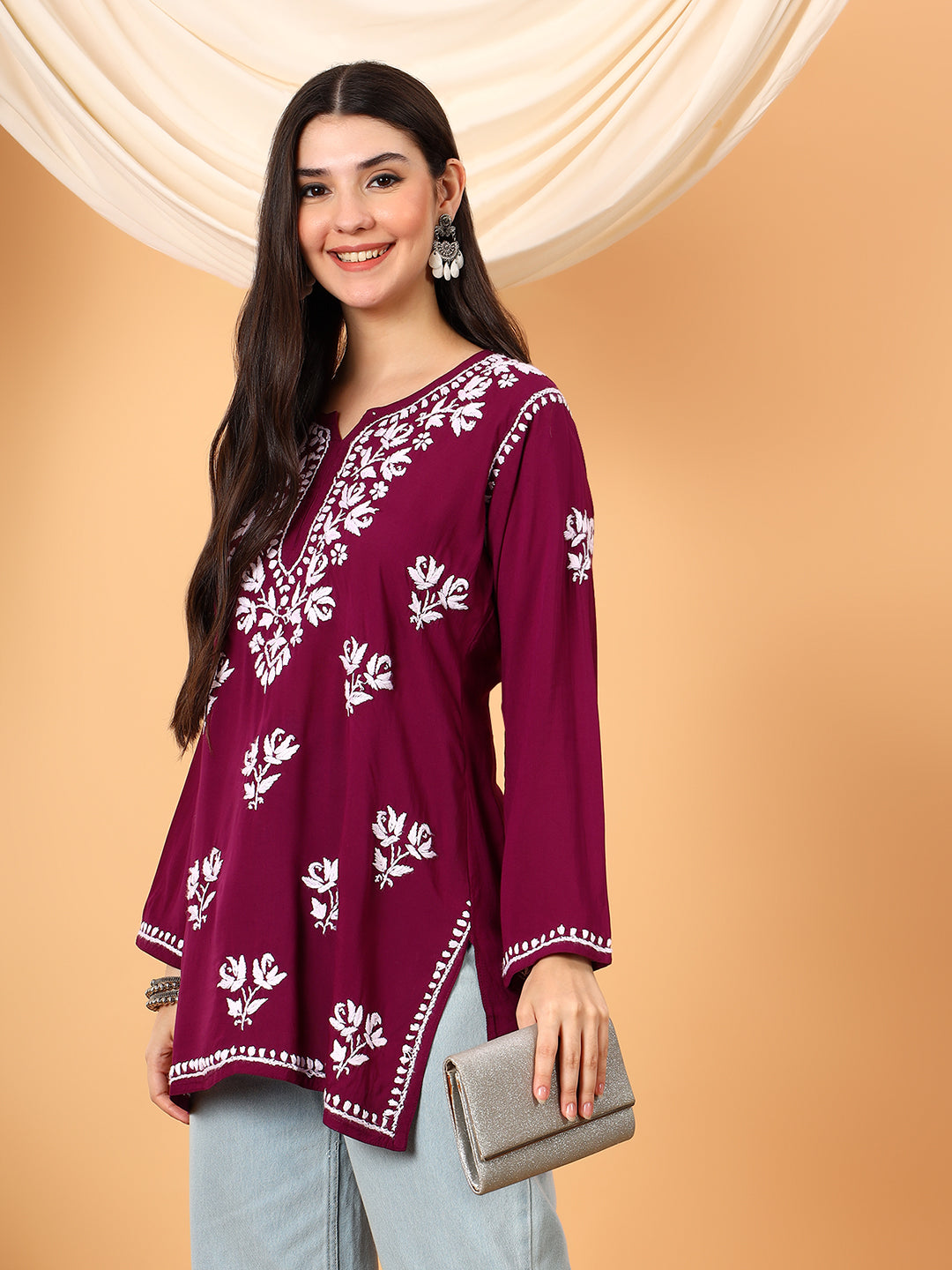 Alaya Modal Chikankari Short Kurti
