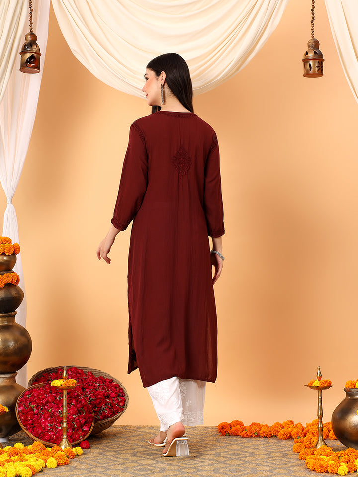 Alina Chikankari Modal Straight Kurta
