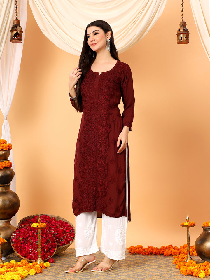 Alina Chikankari Modal Straight Kurta