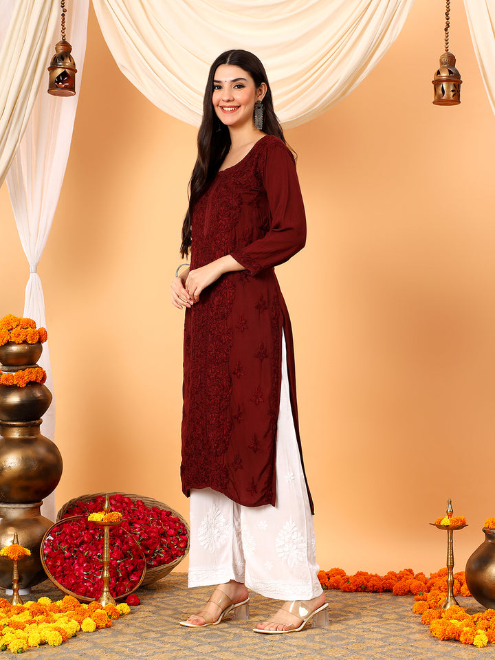 Alina Chikankari Modal Straight Kurta