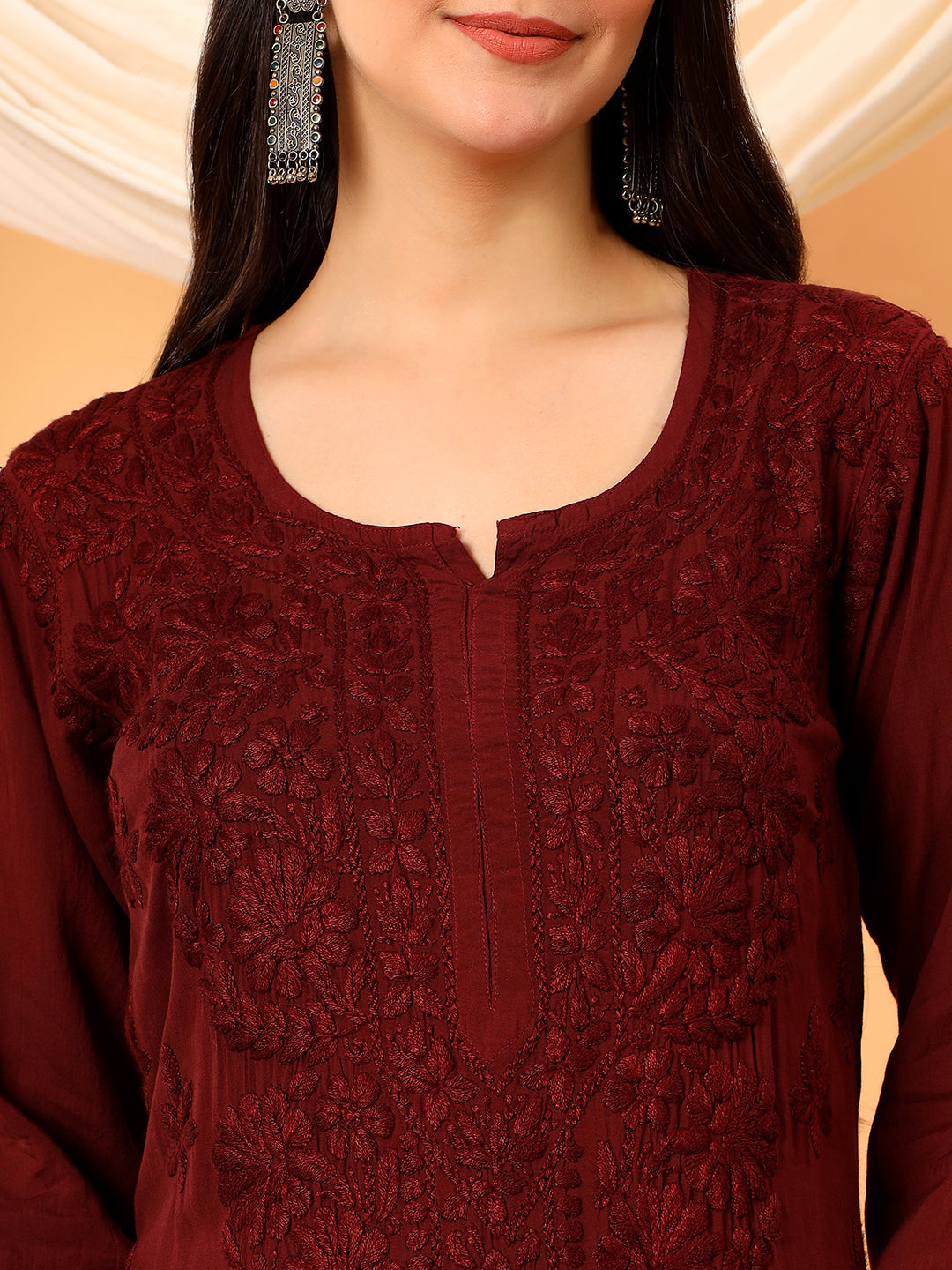 Alina Chikankari Modal Straight Kurta