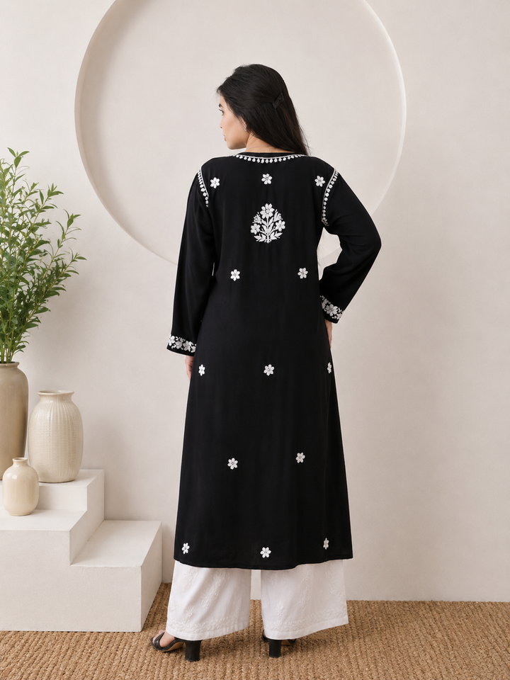Anam Chikankari Rayon Straight Kurta