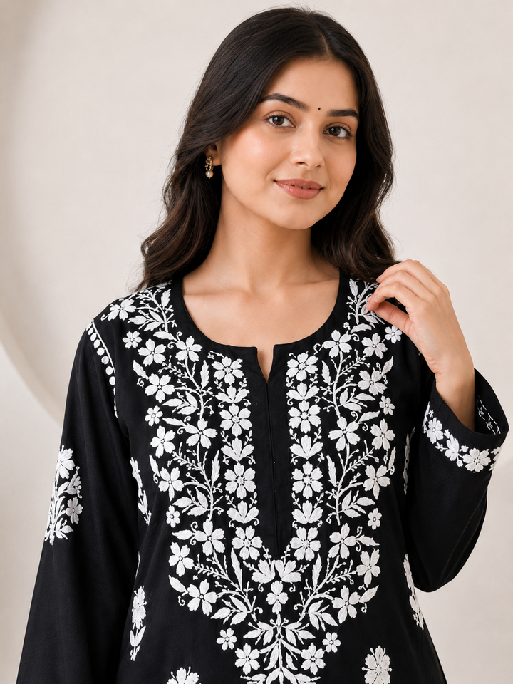 Anam Chikankari Rayon Straight Kurta