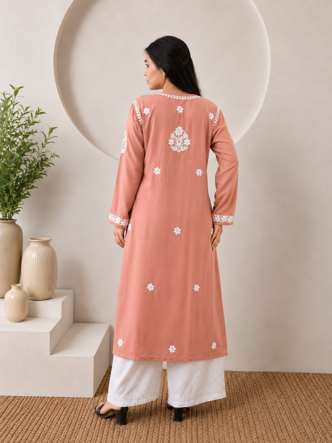 Anam Chikankari Rayon Straight Kurta
