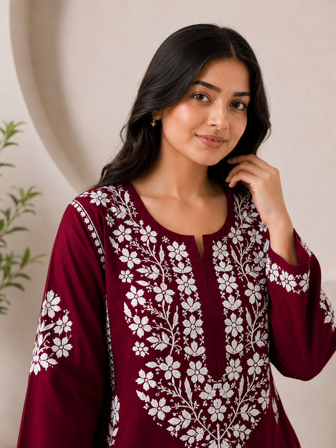 Anam Chikankari Rayon Straight Kurta