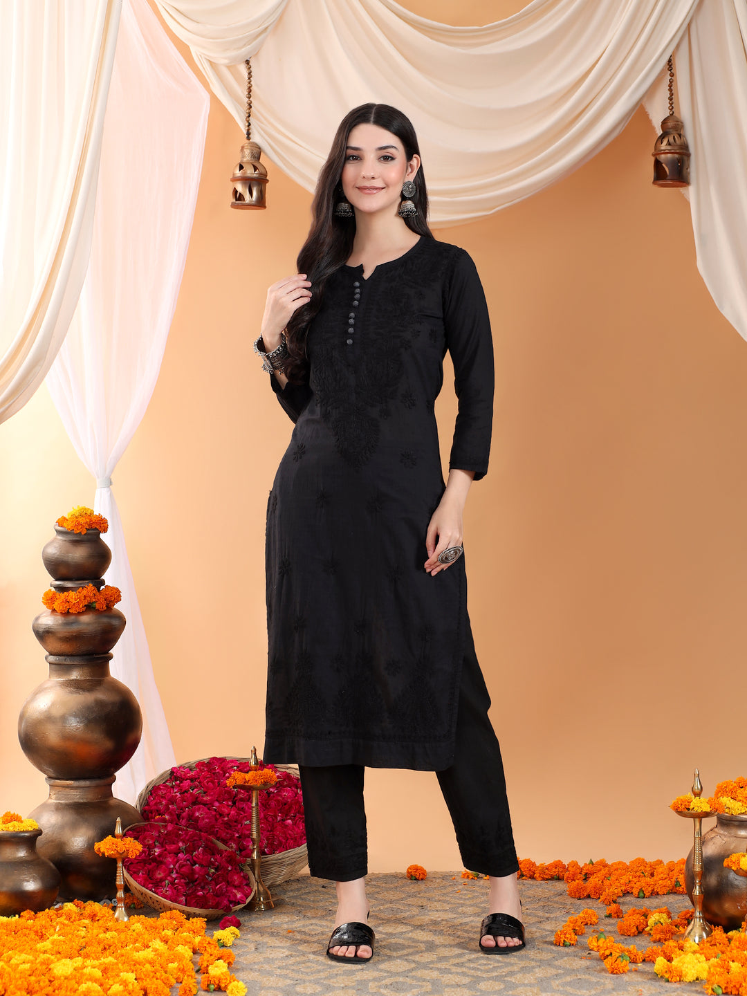 Ananya Chikankari Kurta Pant Cotton Co-ord Set