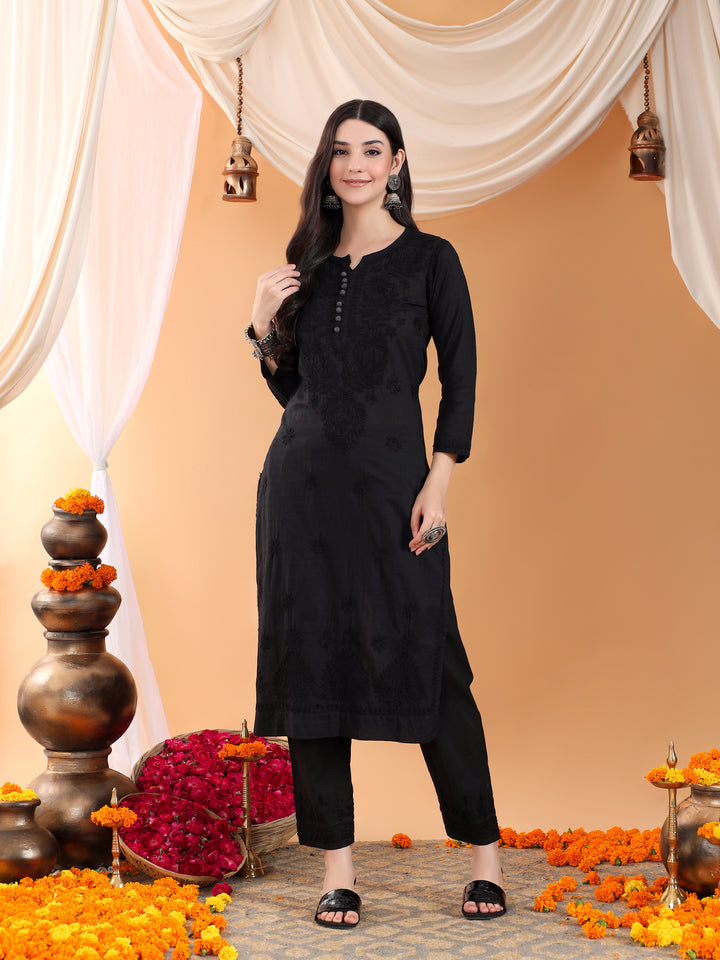 Ananya Chikankari Kurta Pant Cotton Co-ord Set