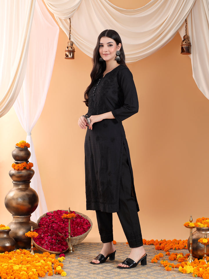 Ananya Chikankari Kurta Pant Cotton Co-ord Set