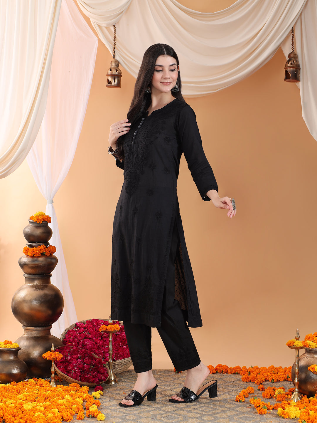 Ananya Chikankari Kurta Pant Cotton Co-ord Set